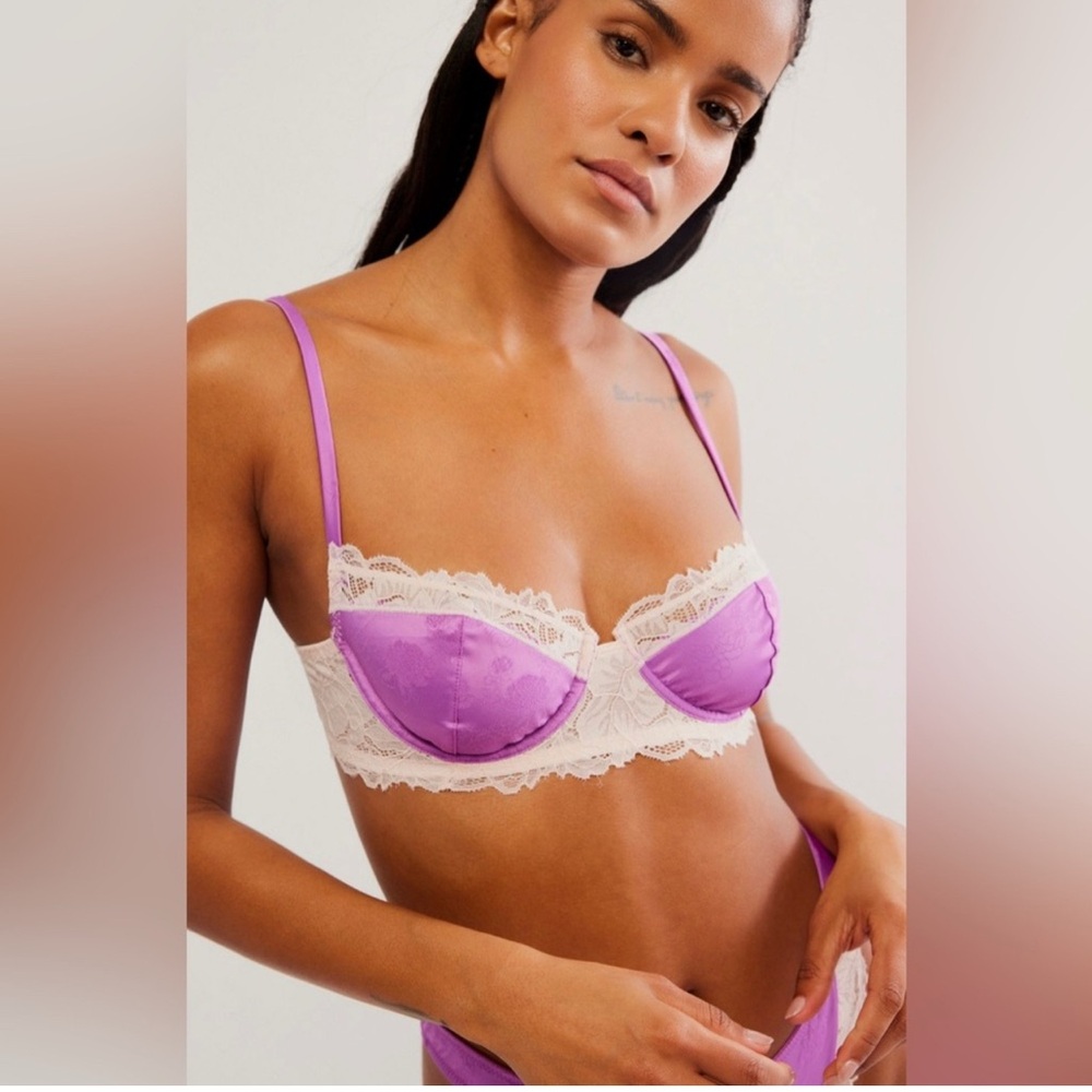 Free People Intimately NWT Spring Fling Underwire Radiant Orchid Combo Bra 34DD